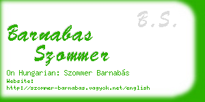 barnabas szommer business card