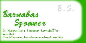 barnabas szommer business card